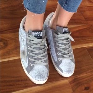 Golden Goose Superstar Sneakers Silver Glitter 38